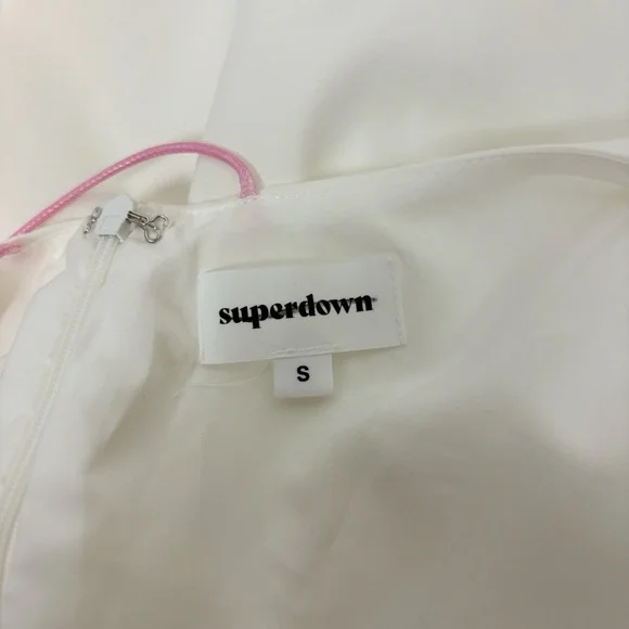 Superdown Breanna Strappy Shift Dress in White Size S - Picture 8 of 9